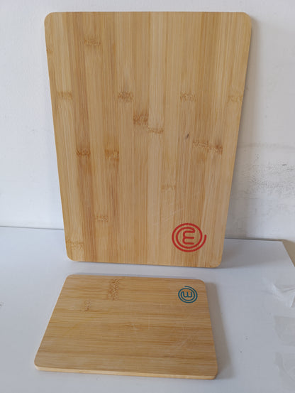 196672 - MASTERCHEF Set Dërrasash Prerjeje prej Bambuje me Kanale - 38cmx27.5cm / 34cmx23.5cm / 23cmx15cm, Sipërfaqe Antibakteriale për Prerjen e Bukës, Perimeve, Frutave dhe Mishit
