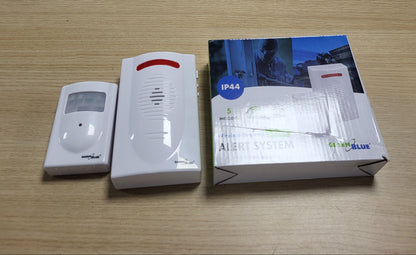 214477 - GREEN BLUE Detektor Lëvizjeje Pa Tel GB3400 me Alarm, Sensor Mini Alarmi Pa Tel deri në 120m, IP44 Rezistent ndaj Motit, 5 Melodi