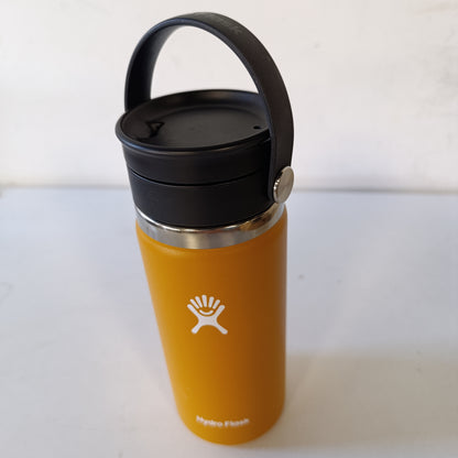 222067 - HYDRO FLASK Kapak Flex Sip për Gojë të Gjerë 473 ml (16 OZ) - I papërshkueshëm nga rrjedhjet - Kapak me dizajn hoje bletësh me dorezë fleksibile mbajtëse dhe pa BPA - I sigurt për lavastovilje - Fosile