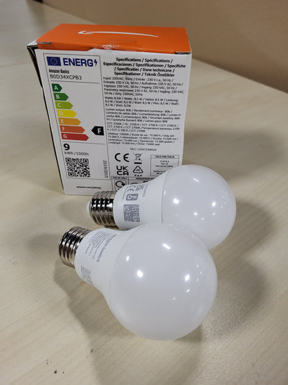 219388 - AMAZON BASICS Llambë LED inteligjente, me errësim, E27, e bardhë e butë, 8W (ekuivalente me 60W), pako me 2