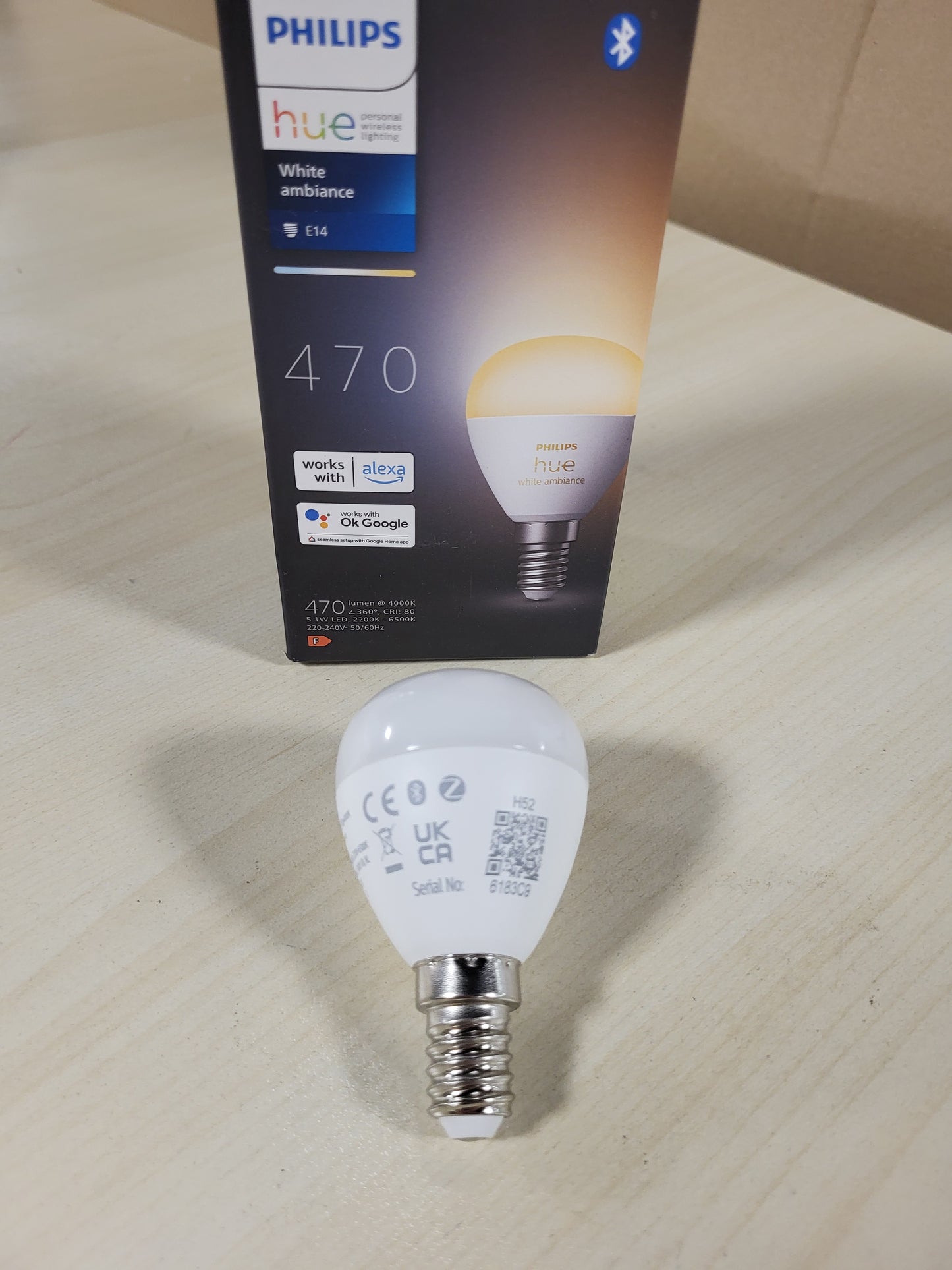 217577 - PHILIPS HUE LLAMBË LED WHITE AMBIANCE E14 (470 LM), LLAMBË ME ERRËSIM PËR SISTEMIN HUE, KONTROLL INTELIGJENT ME ZË DHE APLIKACION, 1 PAKO