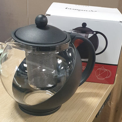 253398 - CAFÉ OLÉ Grunwerg Çajnik i Rrumbullakët, Qelqi, i Zi, 1.20 Litra, 1200ml