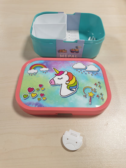258035 - MEPAL Kuti Dreke për Fëmijë Campus, Kuti Bento, 750 ml, me Ndarje dhe Pirun, Pa BPA, e Sigurt për Lavatriçe, Njëbrirësh