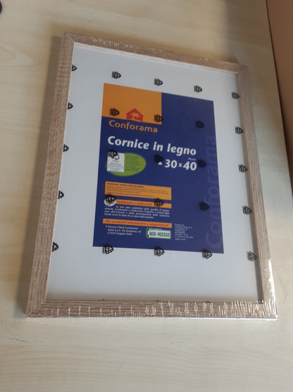 258131 - ABIO Kornizë Fotoje 30x40cm, prej Xhami Akrilik MDF, Lisi i Çelët, Kornizë Posteri Rustik