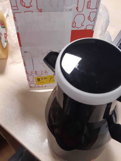 214433 - HELIOS Termos për larje, e zezë 1L - Mban pijet të ngrohta dhe të ftohta për 6 orë - Kapak 100% i papërshkueshëm nga rrjedhjet - I sigurt për lavastovilje