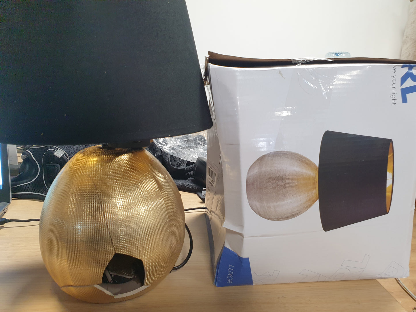 208531 - REALITY - Llambë tavoline LUXOR R50631079, Qeramikë, Sokli E27, Përmasa 24 x 24 x 35 cm