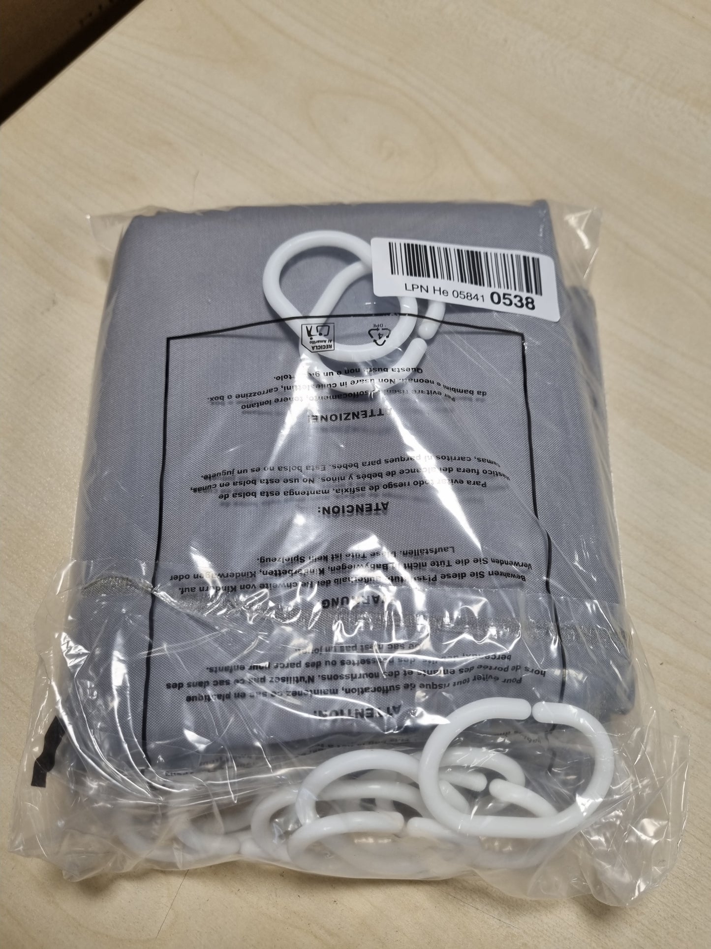 223690 - FURLINIC Perde Dushi 180x220, Kundër Mykut, e papërshkueshme nga uji, me 12 Unaza