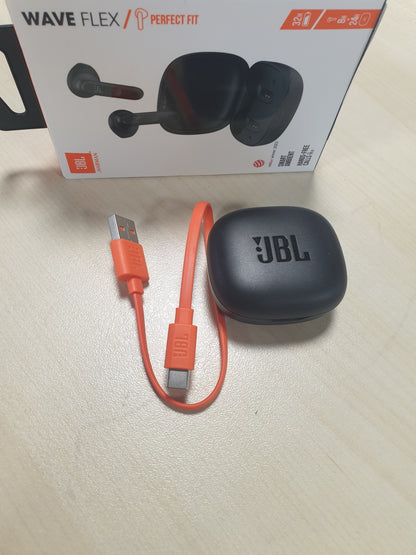 266121 - JBL WAVE FLEX - Kufje Pa Tel për Në Vesh, IP54 dhe IPX2, Teknologji TalkThru dhe AmbientAware, 32-Orë jetëgjatësi baterie, E Zezë