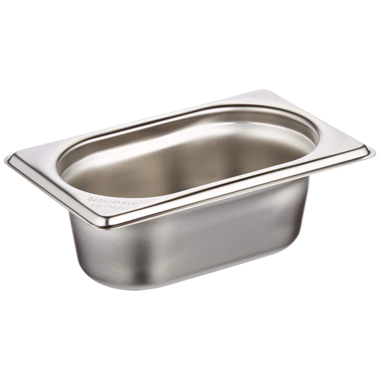 141788 - Lacor 66965Z enë prej çeliku inox 1/9, me përmasa 176 × 108 × 65 mm, ideale për ruajtje dhe servirje ushqimi.