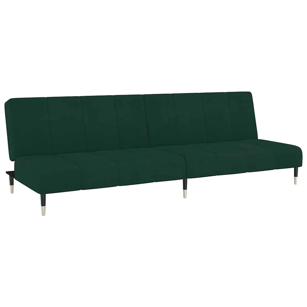 265556 - vidaXL Divan-Krevat 2-Ulësesh prej Kadifeje – Jeshil
