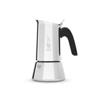 187712 - BIALETTI Venus - Makinë Kafeje për Induksion, Material i Çelikut Inox, Kapacitet 170ml (4 Filxhanë Kafeje), e Përshtatshme për Të Gjitha Llojet e Enëve, Ngjyra Argjend