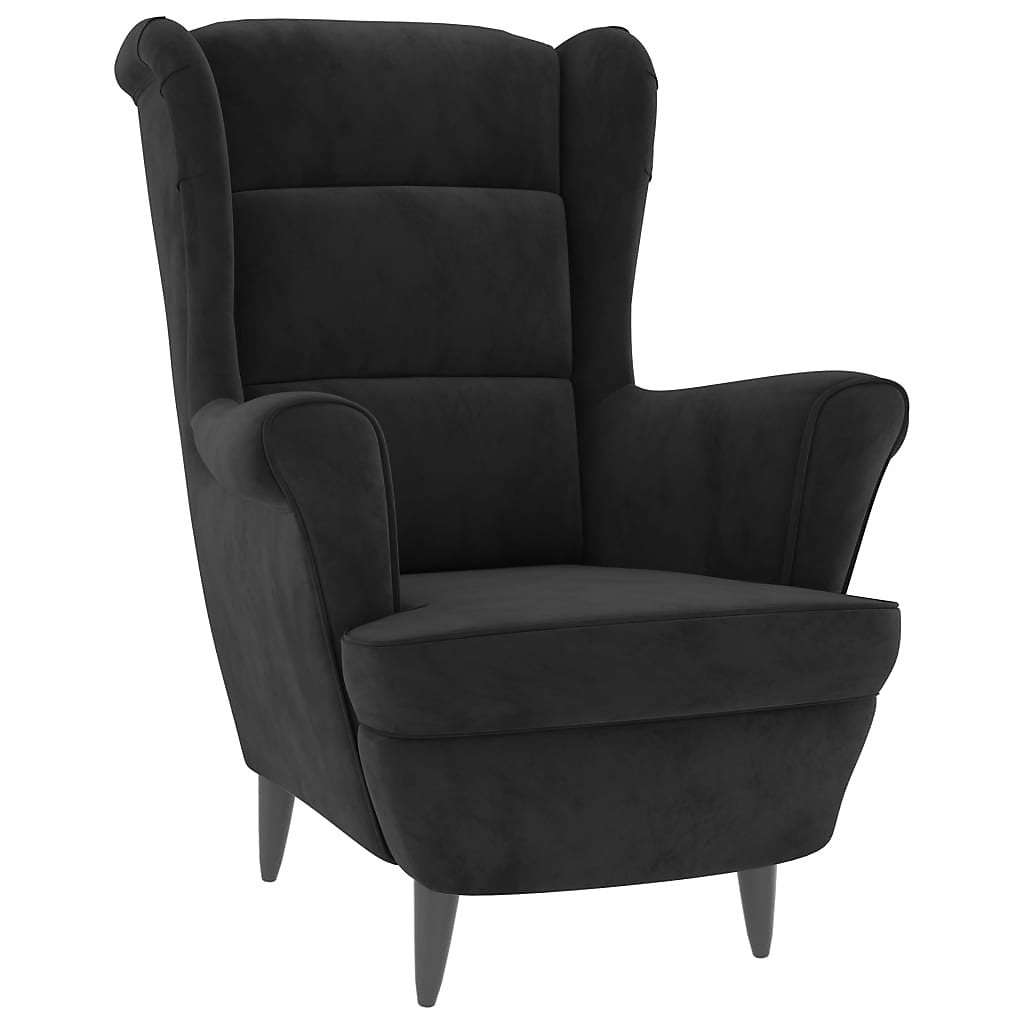 141938 - vidaXL Kolltuk (armchair) për dhomë ndenjeje, ngjyrë e zezë, velur