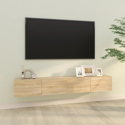 265223 - vidaXL Set me 2 Komoda Muri për TV 100×30×30 cm – Sonoma Oak